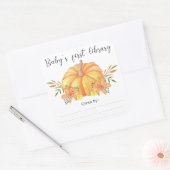 Waterverf sinaasappel Pompoen - Baby's eerste bibl Vierkante Sticker (Envelop)