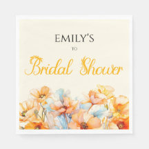 Waterverf Sinaasappel Poppy Bloom vrijgezellenfees