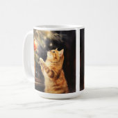 WATERVERF SINAASAPPEL TABBY KITTEN KERSTBALLEN KOFFIEMOK (Voorkant links)