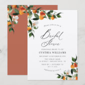 waterverf sinaasappel vrijgezellenfeest van citrus kaart (Voorkant / Achterkant)