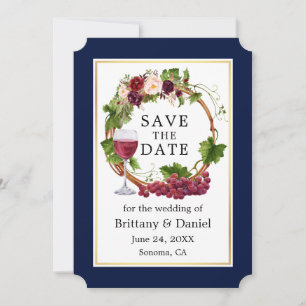 Waterverf sinaasappeldruiven, met blauw save the date