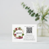 Waterverf sinaasappeldruiven met RSVP QR Informatiekaartje (Staand voorkant)