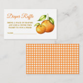 Waterverf Sinaasappels Baby shower Plaid Luier Raf Informatiekaartje (Voorkant / Achterkant)