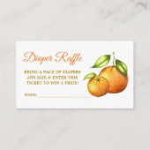 Waterverf Sinaasappels Baby shower Plaid Luier Raf Informatiekaartje (Voorkant)