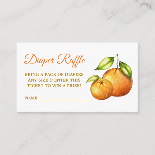 Waterverf Sinaasappels Baby shower Stippen Luier R Informatiekaartje