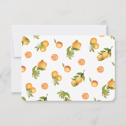 Waterverf Sinaasappels Boeken voor Baby Bedankkaart (Achterkant)