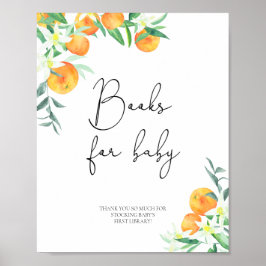 Waterverf sinaasappels, boeken voor baby poster