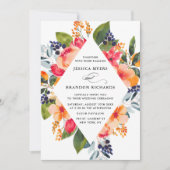 Waterverf Sinaasappels Botanical Wedding Invitatio Kaart (Voorkant)