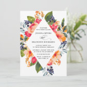 Waterverf Sinaasappels Botanical Wedding Invitatio Kaart (Staand voorkant)