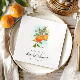 Waterverf Sinaasappels Citrus Bruiloftsborrel Servet
