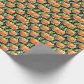 Waterverf Sinaasappels: Citrus naadloos patroon Cadeaupapier (Hoek)