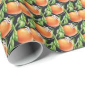 Waterverf Sinaasappels: Citrus naadloos patroon Cadeaupapier (Rol Hoek)
