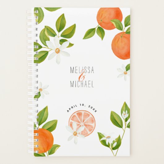 Waterverf Sinaasappels Citrus Sinaasappel Bloesems Planner (Voorkant)