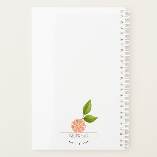 Waterverf Sinaasappels Citrus Sinaasappel Bloesems Planner (Achterkant)