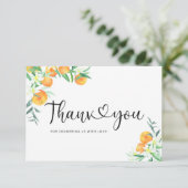 Waterverf sinaasappels dank je creditcard bedankkaart (Staand voorkant)