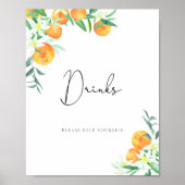 Waterverf sinaasappels Drinken helpen jezelf Poster (Voorkant)