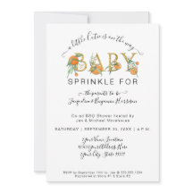 Waterverf Sinaasappels Een klein Baby shower Cutie