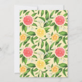 Waterverf Sinaasappels en Baby shower van grapefru Kaart (Achterkant)