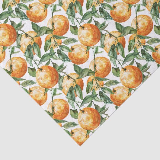 Waterverf Sinaasappels en bladeren Patroon Decoupa Tissuepapier (Detail)