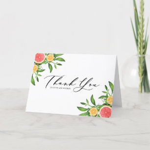 Waterverf Sinaasappels en grapefruits Bouquet Bedankkaart