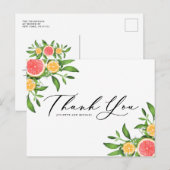 Waterverf Sinaasappels en grapefruits Summer Harte Briefkaart (Voorkant / Achterkant)