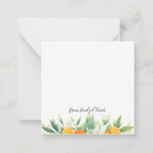 Waterverf Sinaasappels en groen - Aangepaste naam Notitiekaartje (Voorkant)