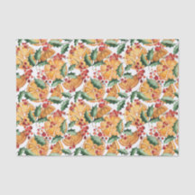 Waterverf Sinaasappels en kerst met gedroogde bess