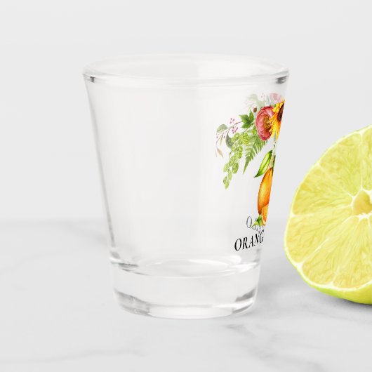 Waterverf Sinaasappels Floral Greenery Orangecello Shot Glas (Links)