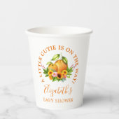 Waterverf Sinaasappels Floral Little Cutie Baby sh Papieren Bekers (Voorkant)