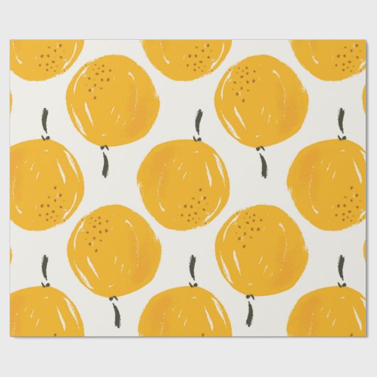 Waterverf sinaasappels handgeschilderd cadeaupapier (Vlak)