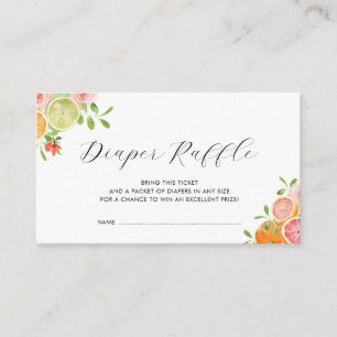 waterverf sinaasappels kleine cutie luier loterij informatiekaartje