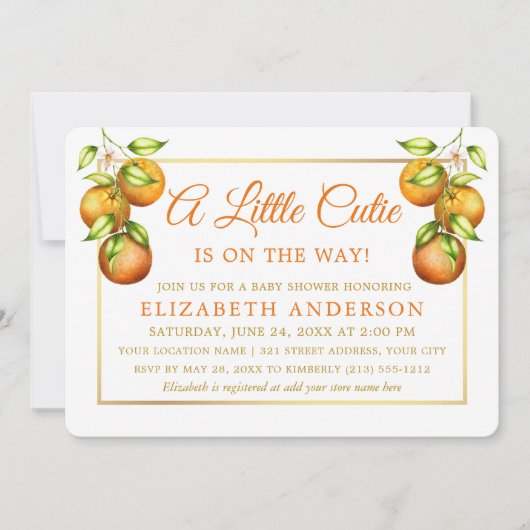 Waterverf Sinaasappels Kleine gouden strop Kaart (Voorkant)