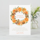 Waterverf Sinaasappels Mediterraan Citrus Huwelijk Kaart (Staand voorkant)