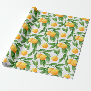 Waterverf sinaasappels of tangerines cadeaupapier