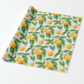 Waterverf sinaasappels of tangerines cadeaupapier (Uitgerold)