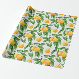 Waterverf sinaasappels of tangerines patroon cadeaupapier
