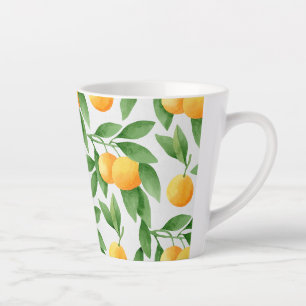 Waterverf sinaasappels of tangerines patroon latte mok