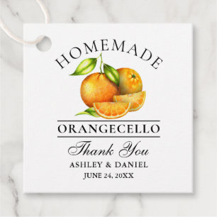 Waterverf Sinaasappels Orangecello Wedding Bedankt Bedankjes Labels