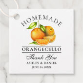 Waterverf Sinaasappels Orangecello Wedding Bedankt Bedankjes Labels (Voorkant)