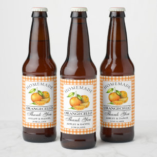 Waterverf Sinaasappels Orangecello Wedding Bedankt Bier Etiket