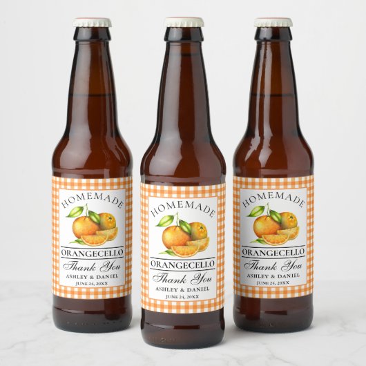 Waterverf Sinaasappels Orangecello Wedding Bedankt Bier Etiket (Flessen)