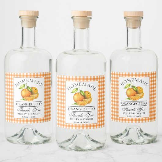 Waterverf Sinaasappels Orangecello Wedding Bedankt Likeurfles Etiket (Flessen)