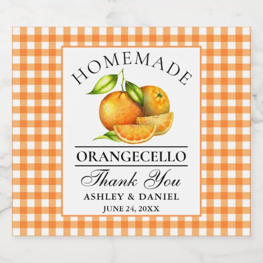 Waterverf Sinaasappels Orangecello Wedding Bedankt Likeurfles Etiket (Enkel label)