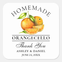 Waterverf Sinaasappels Orangecello Wedding Bedankt