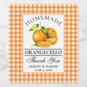 Waterverf Sinaasappels Orangecello Wedding Bedankt Wijn Etiket (Enkel label)