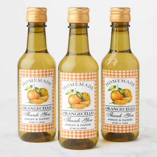 Waterverf Sinaasappels Orangecello Wedding Bedankt Wijn Etiket (Flessen)