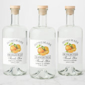 Waterverf Sinaasappels Orangecello Wedding Harteli Likeurfles Etiket (Flessen)