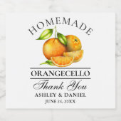 Waterverf Sinaasappels Orangecello Wedding Harteli Likeurfles Etiket (Enkel label)