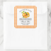 Waterverf Sinaasappels Orangecello Wedding Harteli Vierkante Sticker (Tas)