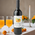 Waterverf Sinaasappels Orangecello Wedding Harteli Wijn Etiket<br><div class="desc">Elegant Waterverf Sinaasappels Homemade Orangecello Wedding Bedankt voor de fles etiketten</div>